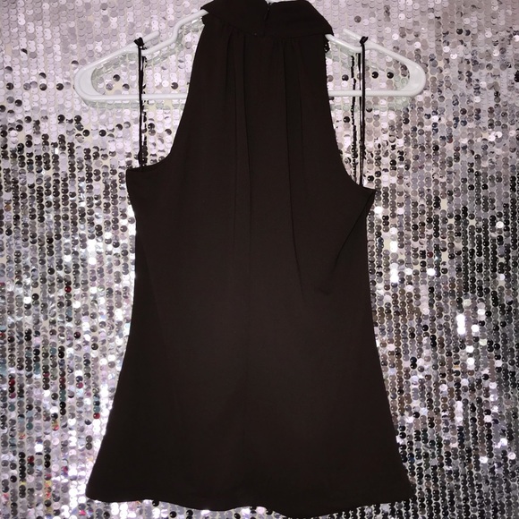 Michael Kors Deep Brown Turtleneck Sleeveless Blouse - Picture 4 of 5